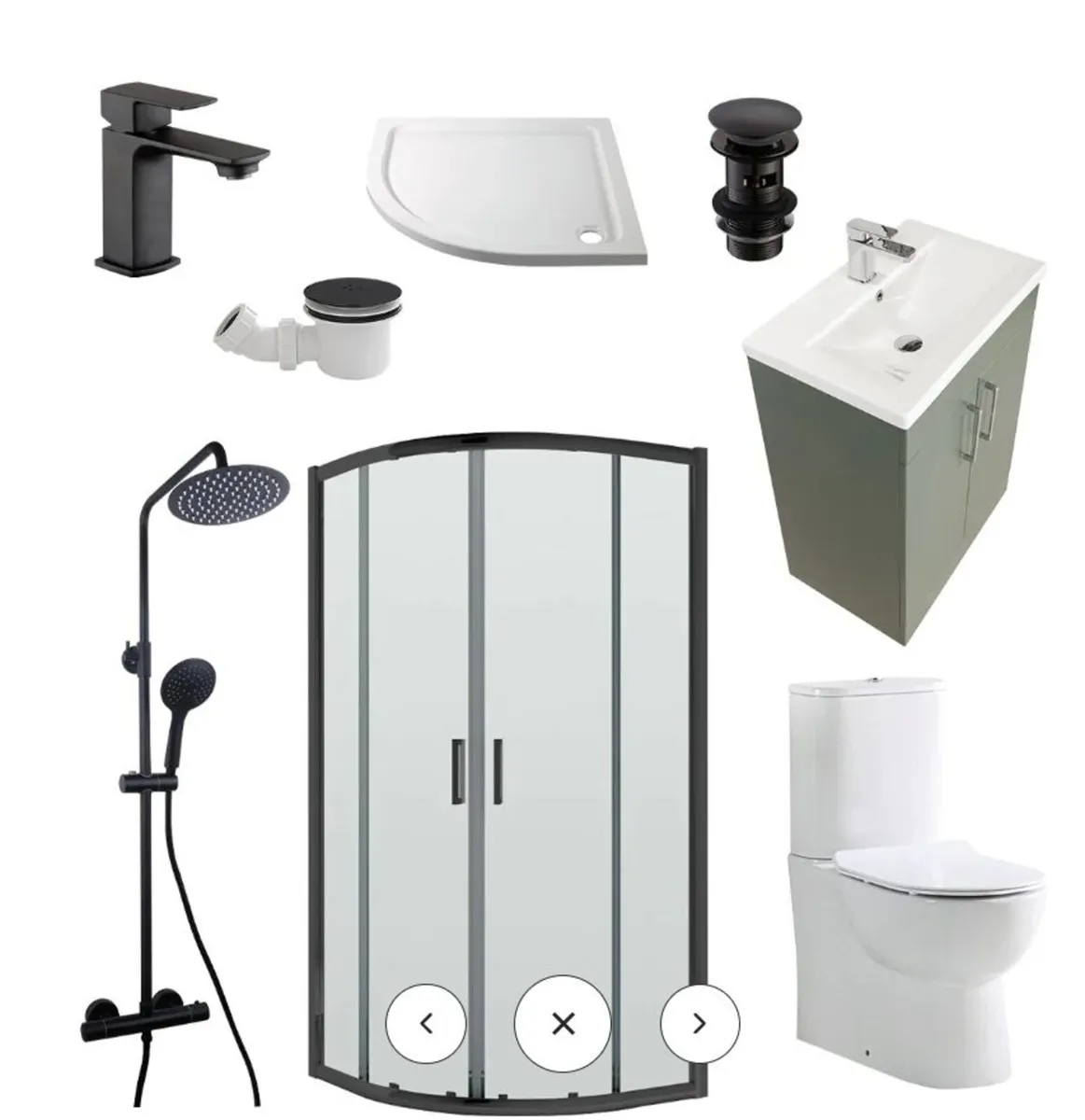 Matt Green Shower Room Deal - Black - Image 1