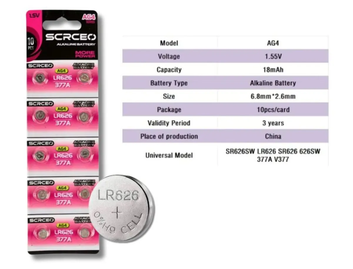 LR626 AG4 SR626SW 377 Alkaline Button Cell Batteri - Image 4