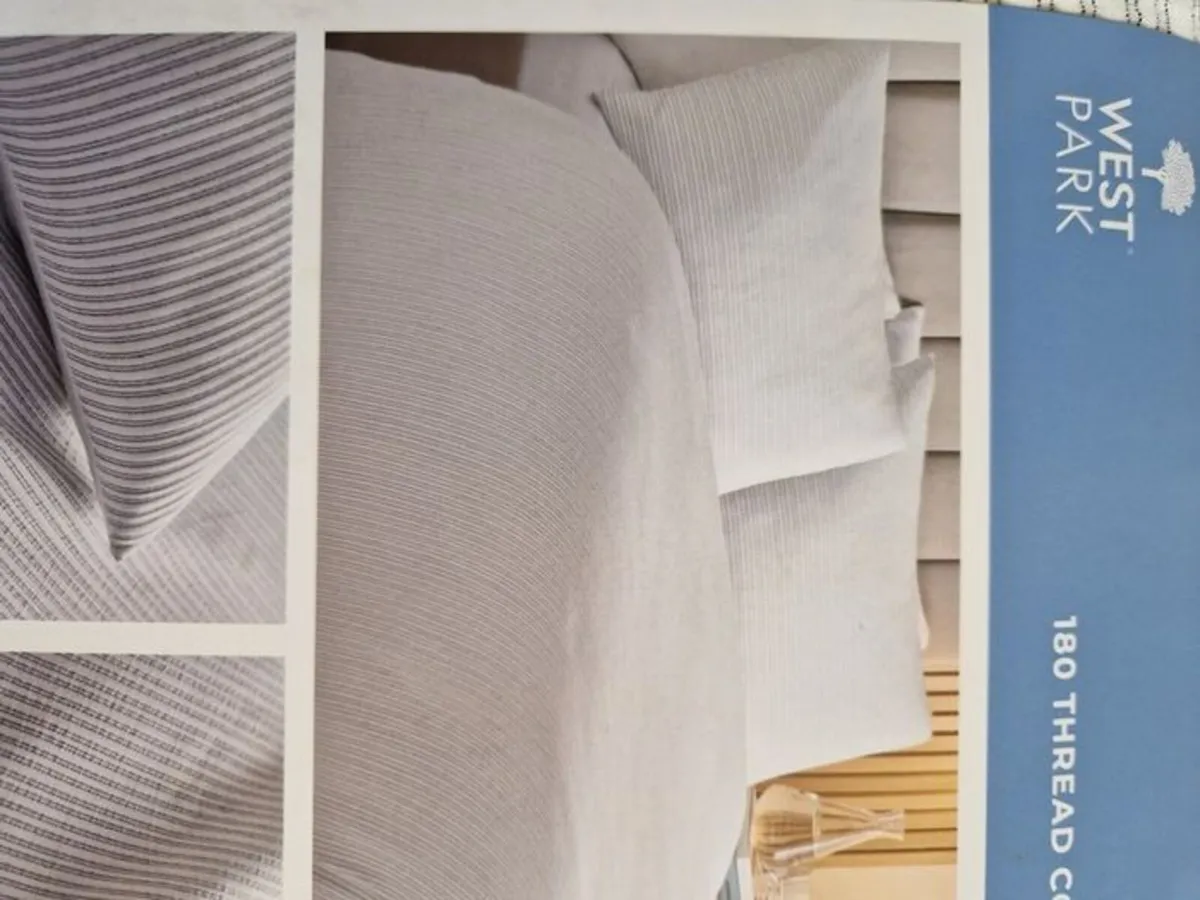 BRAND NEW WESTPARK Yarn Stripe Double Duvet Cover - Image 3
