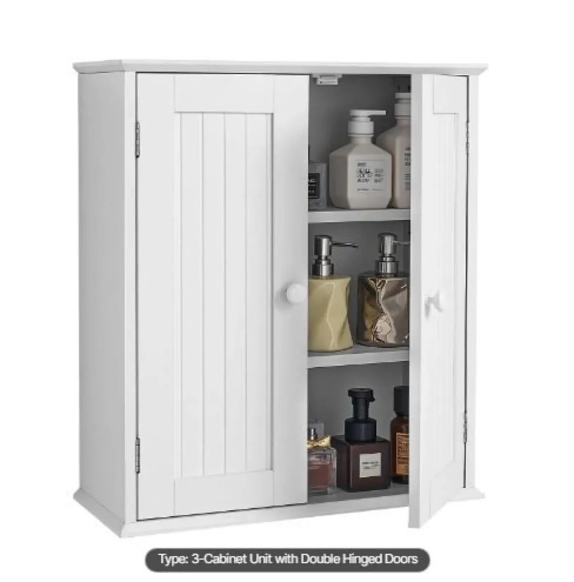 Bathroom Wall Cabinet, 2 Doors and Adjustable - Image 1