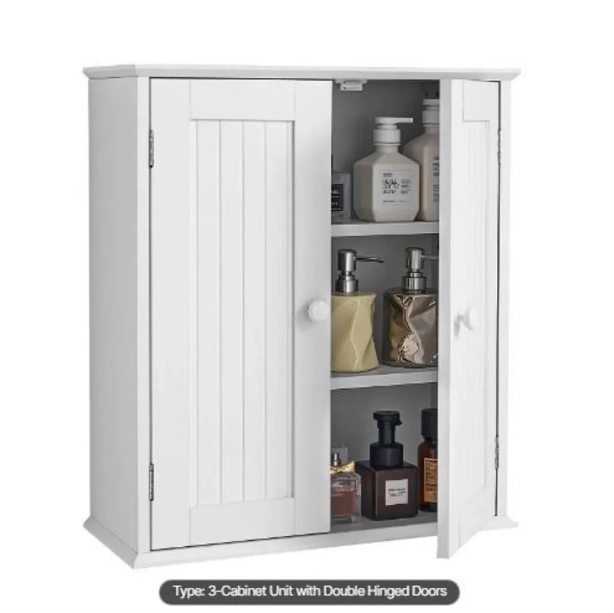 Bathroom Wall Cabinet, 2 Doors and Adjustable - Image 4