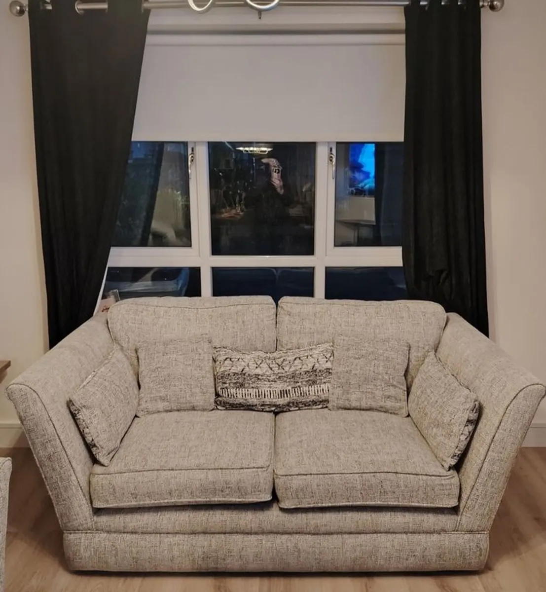 3 seater + 2 seater grey sofa suite - Image 1