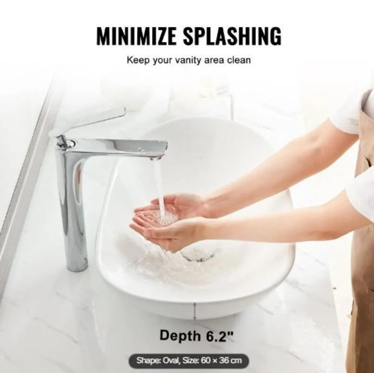Oval Vessel Sink, 23.3" x 14.2" Bathroom - Image 4