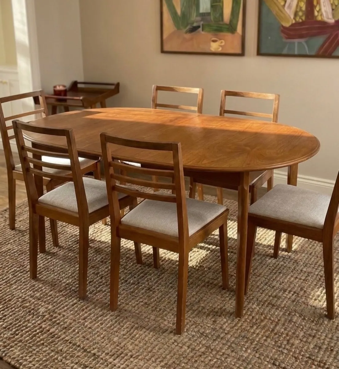 Meredew Mid Century Teak Dining Table & 6 Chairs - Image 2