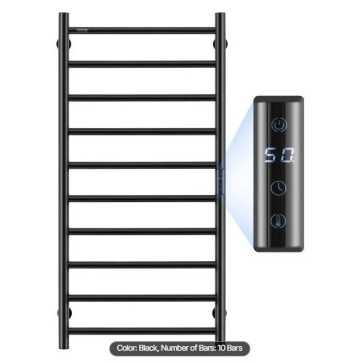 10 Bars Towel Warmer Rack, Wall Mounted Heated - Image 1