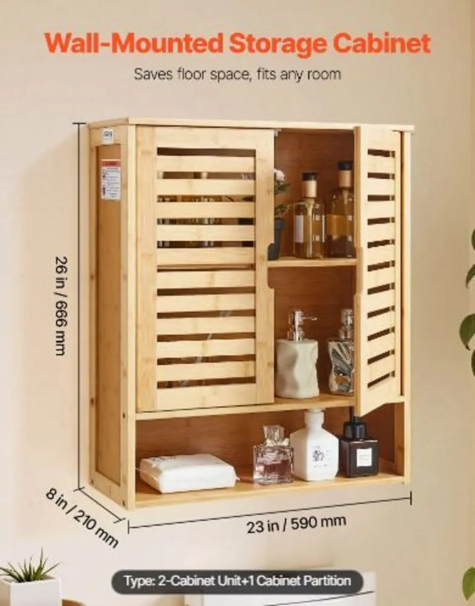 Bathroom Wall Cabinet, - Image 2