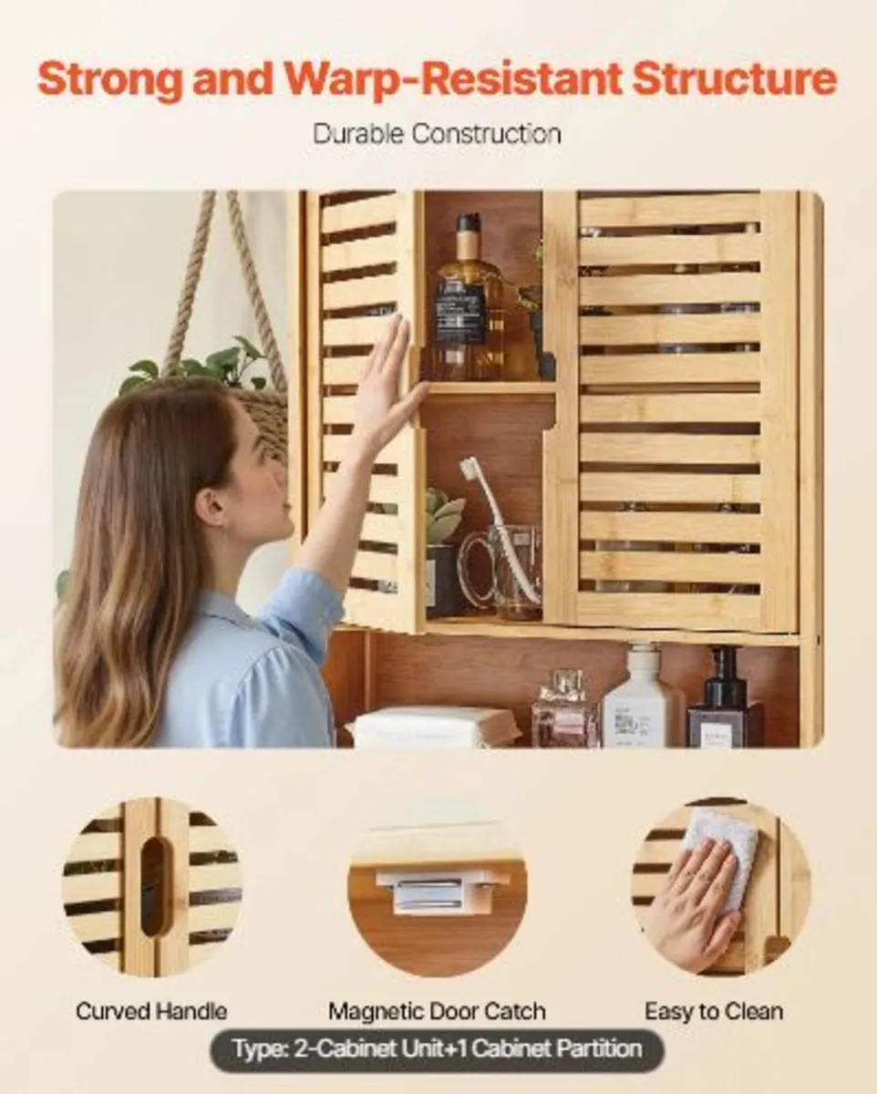 Bathroom Wall Cabinet, - Image 3