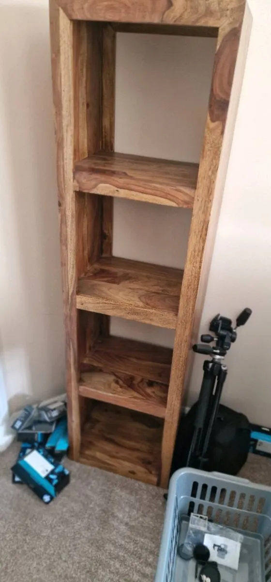 Solid Oak 4 open box shelf stand - Image 1