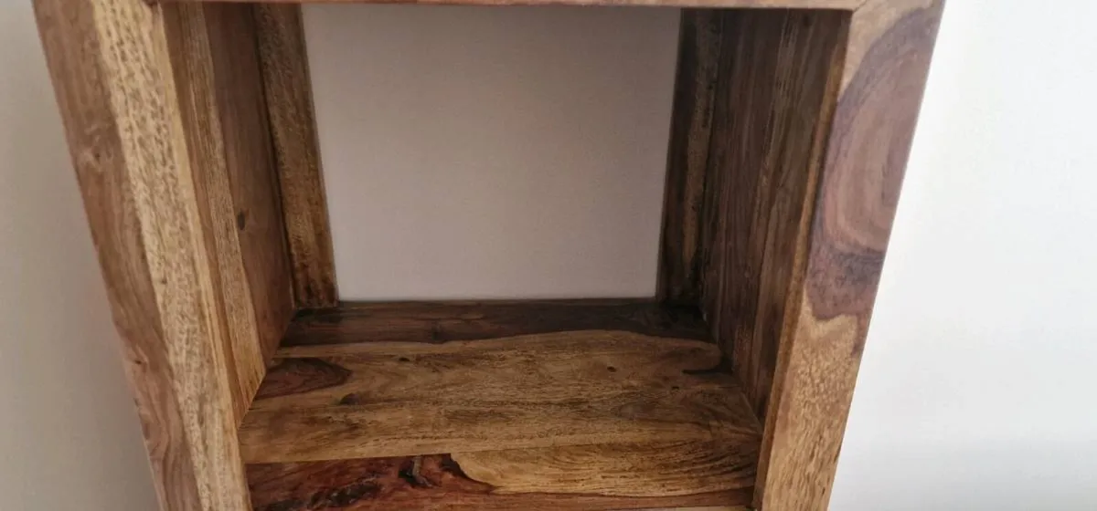 Solid Oak 4 open box shelf stand - Image 2