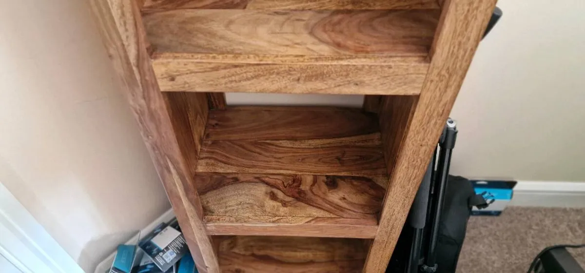 Solid Oak 4 open box shelf stand - Image 3