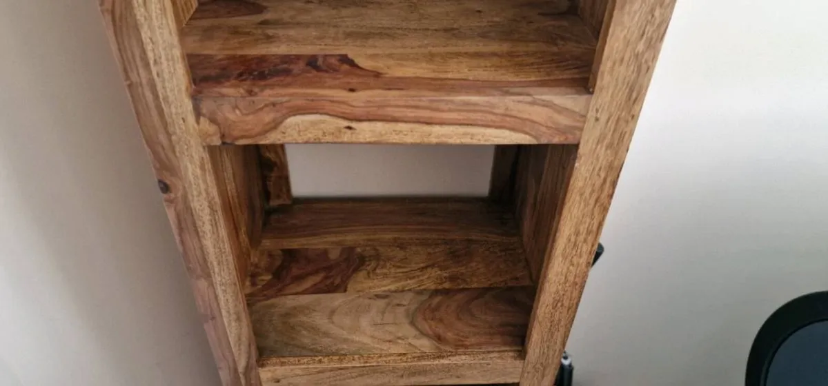 Solid Oak 4 open box shelf stand - Image 4