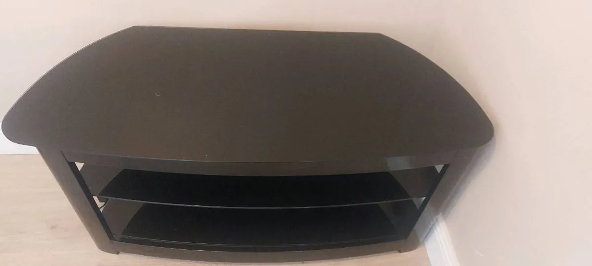 TV stand_black glass_great condition - Image 1