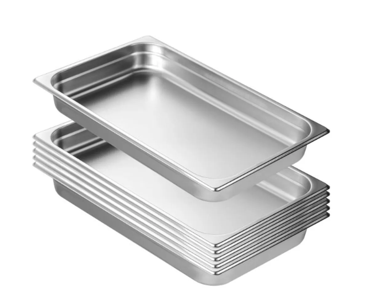 6 Pack of Deep Steam Table Pan Stainless Steel - Image 2