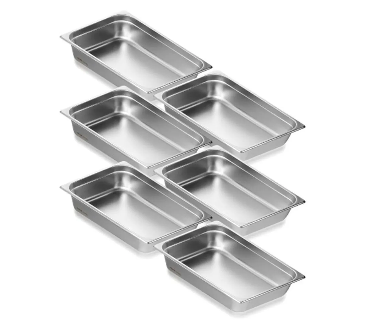 6 Pack Full Size Stainless Steel Steam Table Pan - Image 1