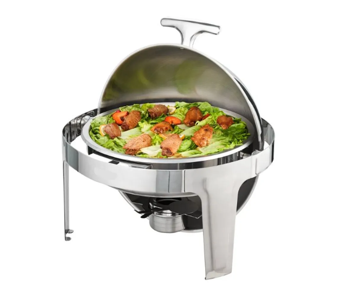 6 Qt 2 Pack, Stainless Steel Chafer with 2 Pans - Image 2
