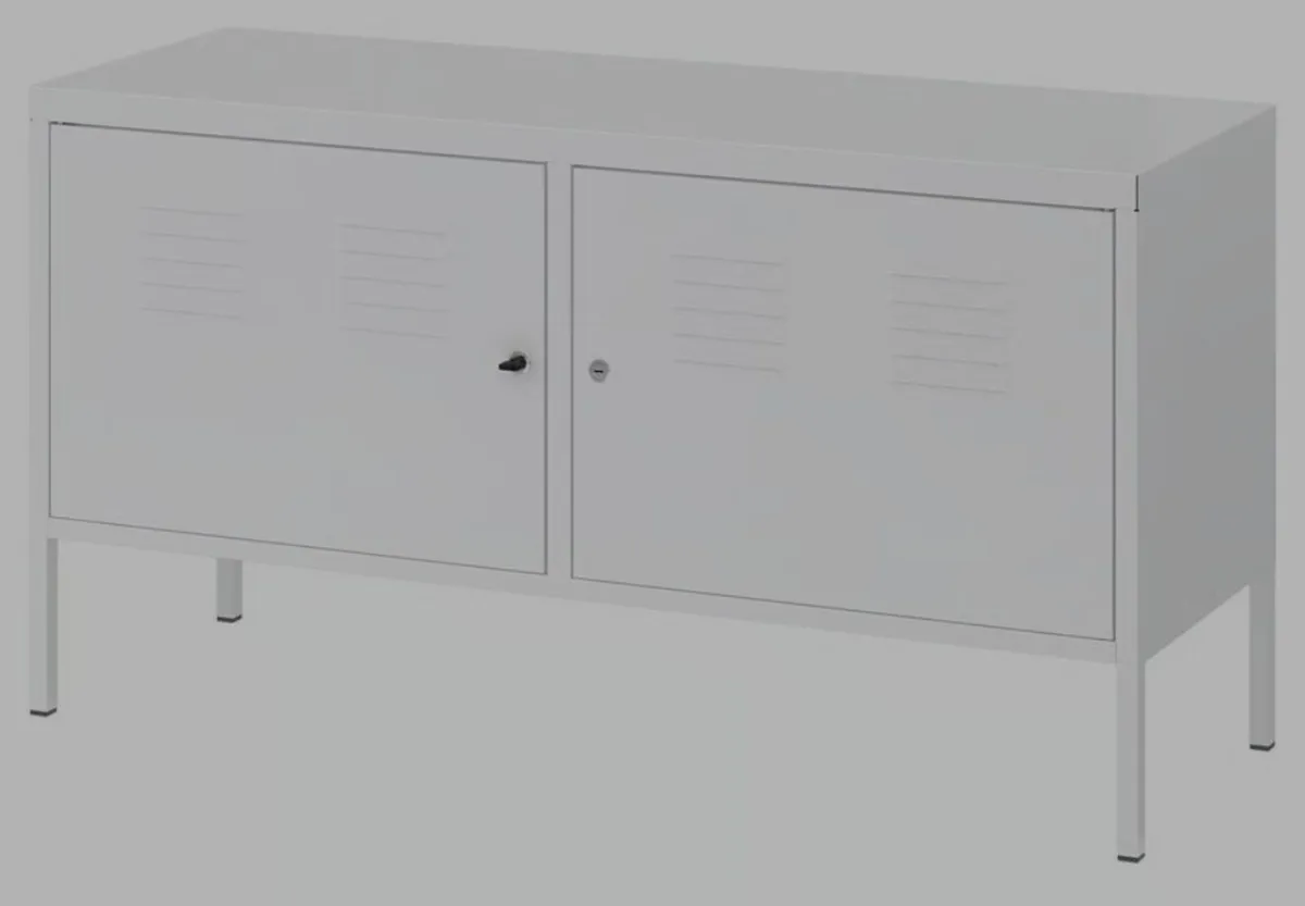 Two White Metal Cabinets - Image 1