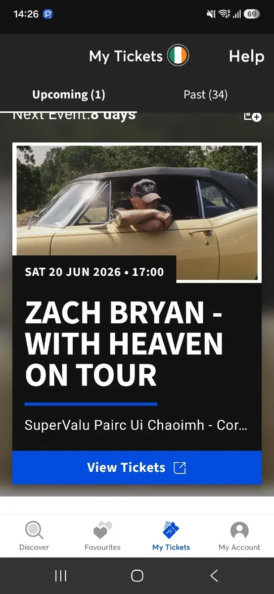 Zach Bryan Saturday 20th June in Pairc Ui Chaoimh,