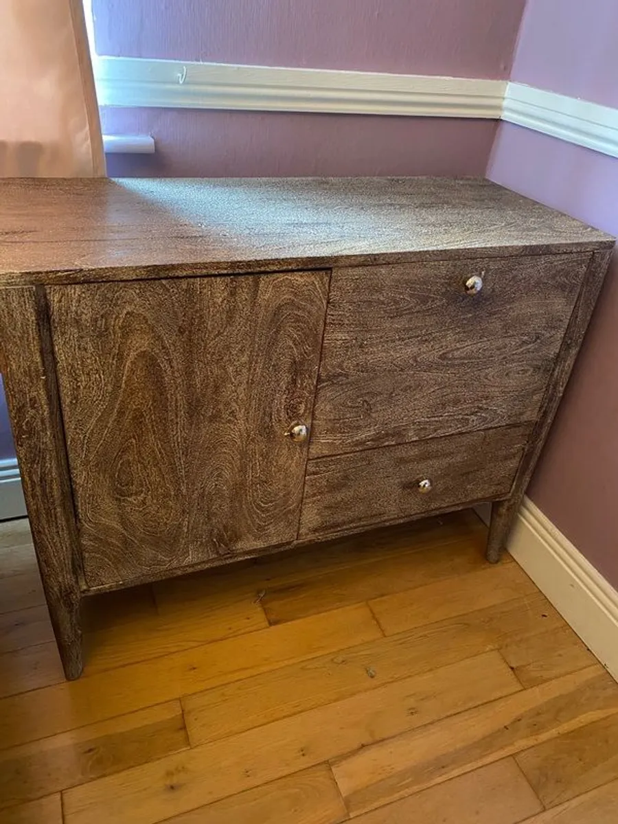 Rustic solid wood side bar drinks cabinet - Image 2