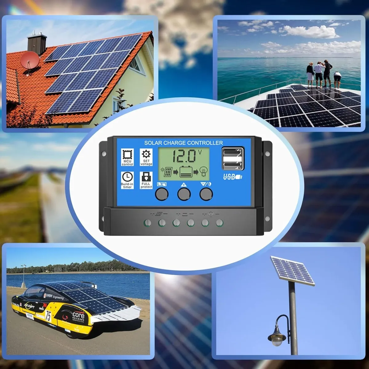 Solar Charge Controller, 20A Solar Panel - Image 2