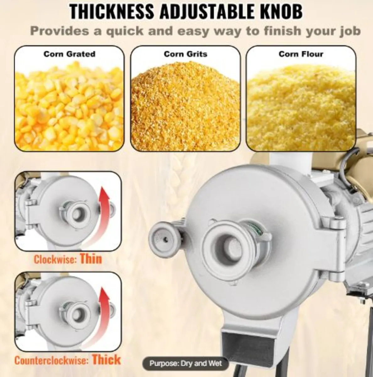 Electric Grain Mill Grinder, 3000W Spice Grinders - Image 3