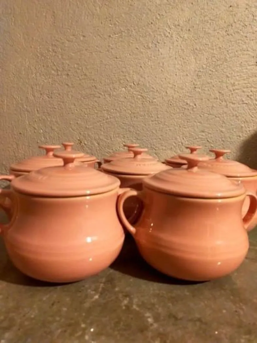 Individual Le Creuset Pink Soup Bowl with Lid - Image 1