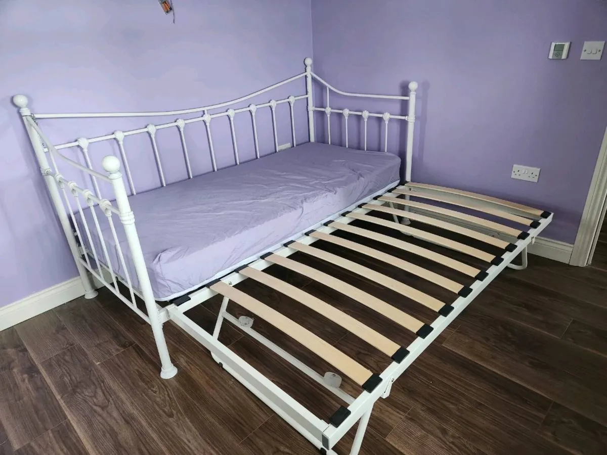 White Metal Single Bed - Image 2