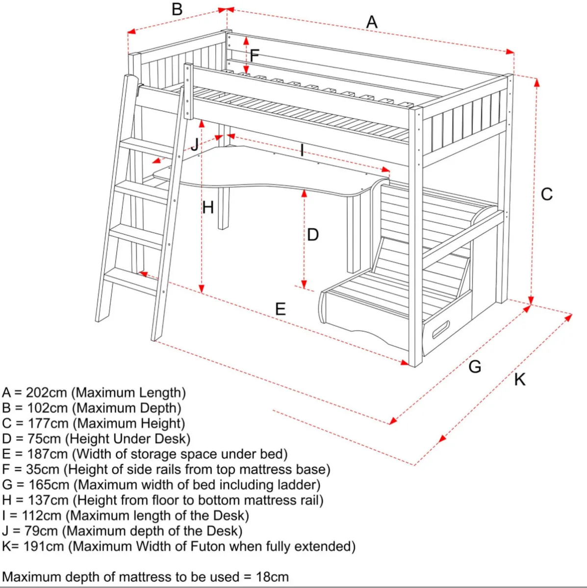 Aspace High Sleeper Bed - Image 2