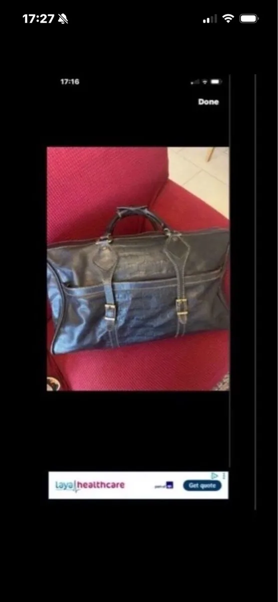 Large Black Leather Hold all - Image 1
