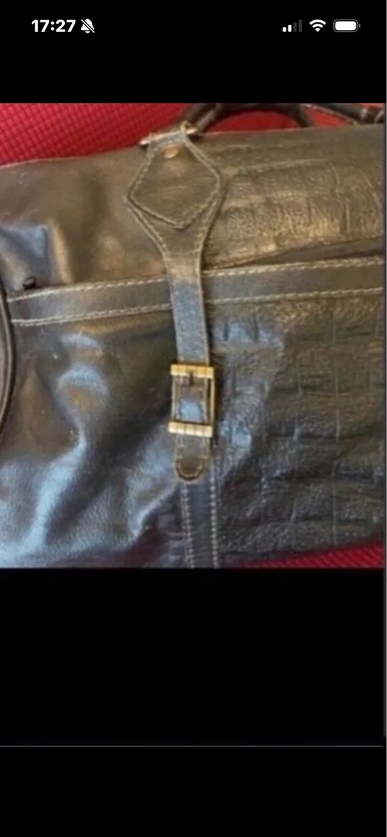 Large Black Leather Hold all - Image 3