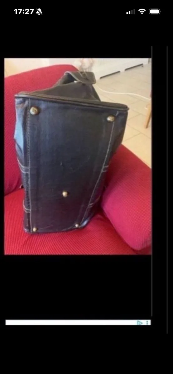 Large Black Leather Hold all - Image 4