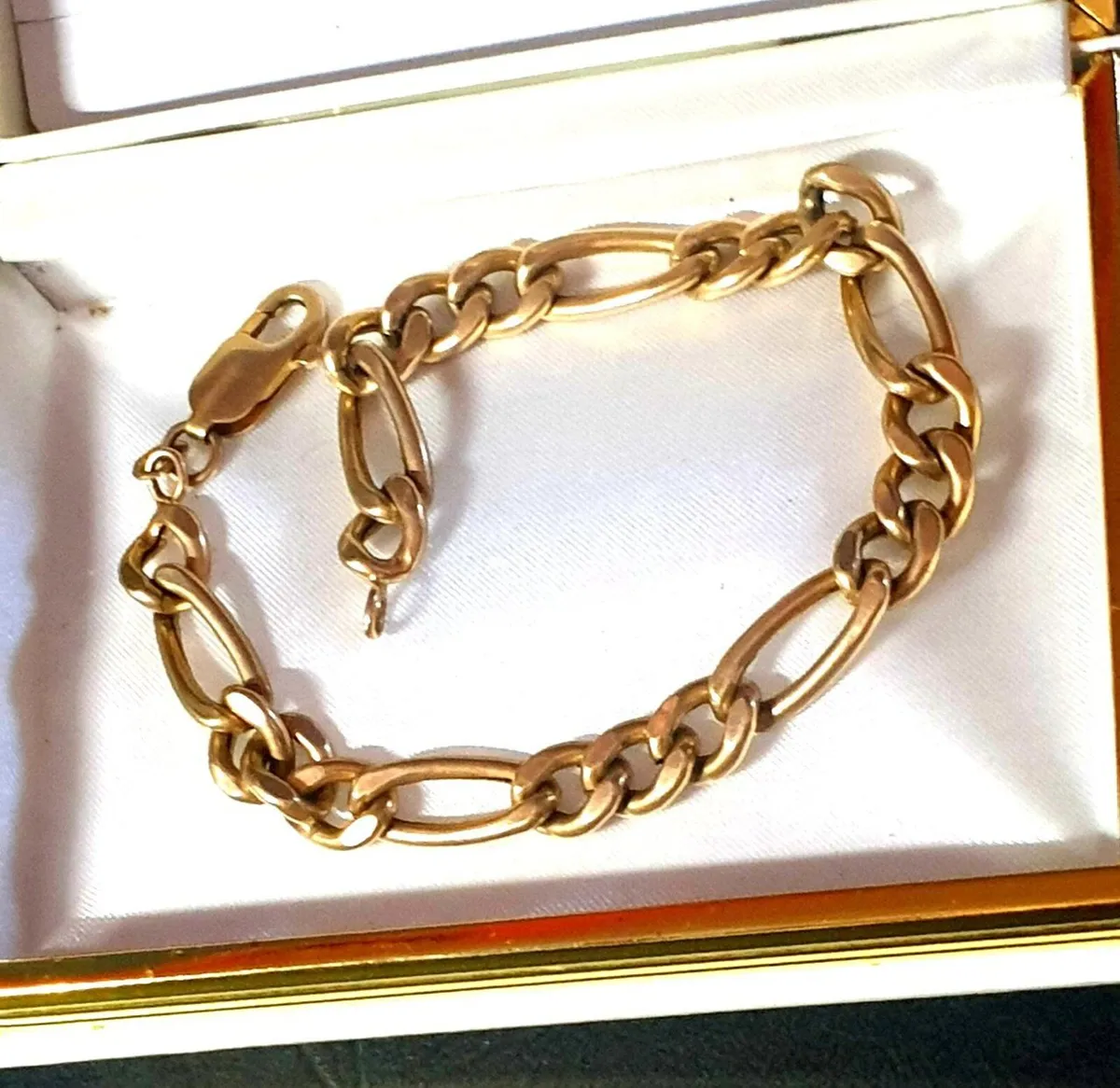 Vintage 9ct Gold Figaro Bracelet - Image 2