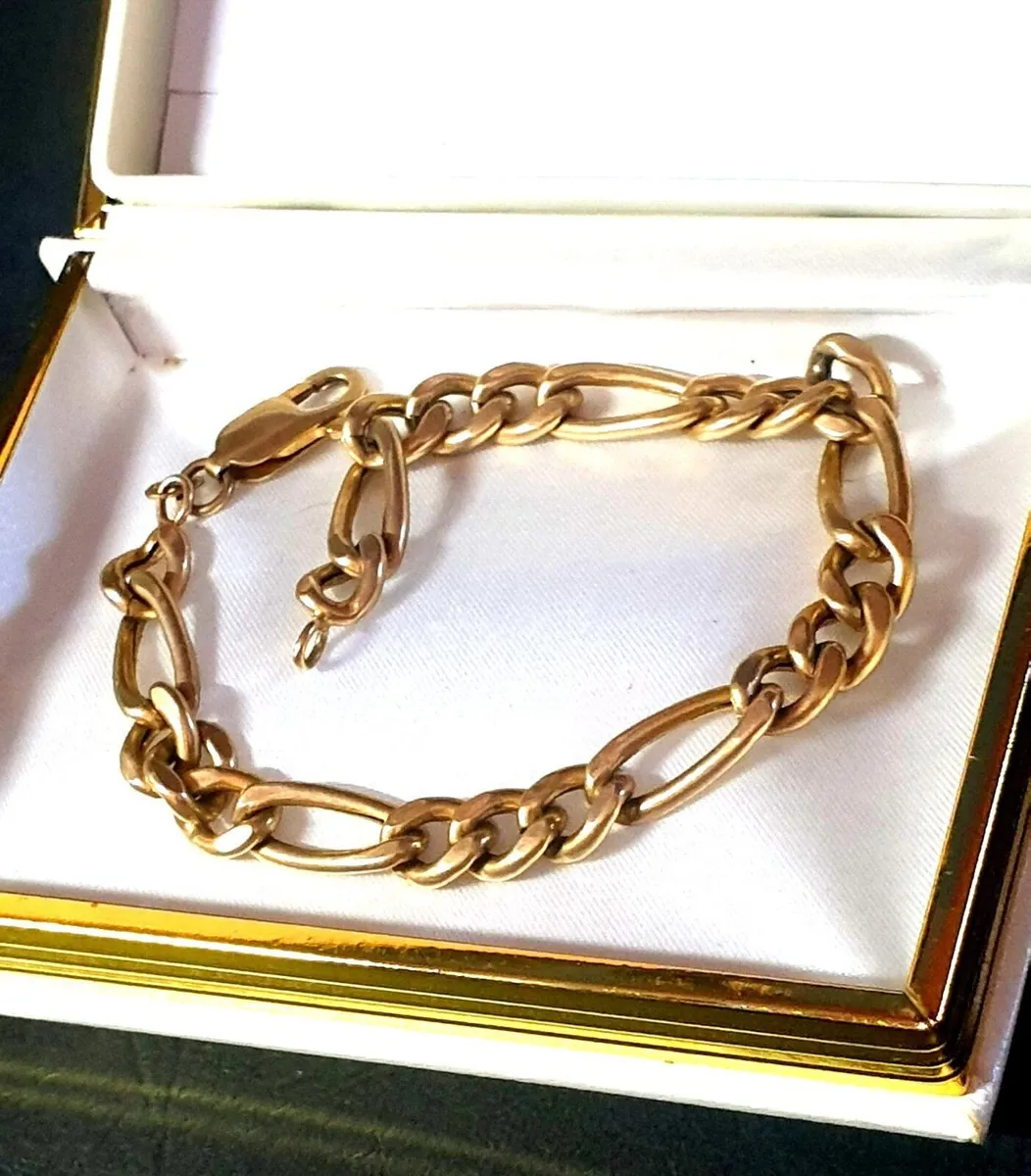 Vintage 9ct Gold Figaro Bracelet - Image 4