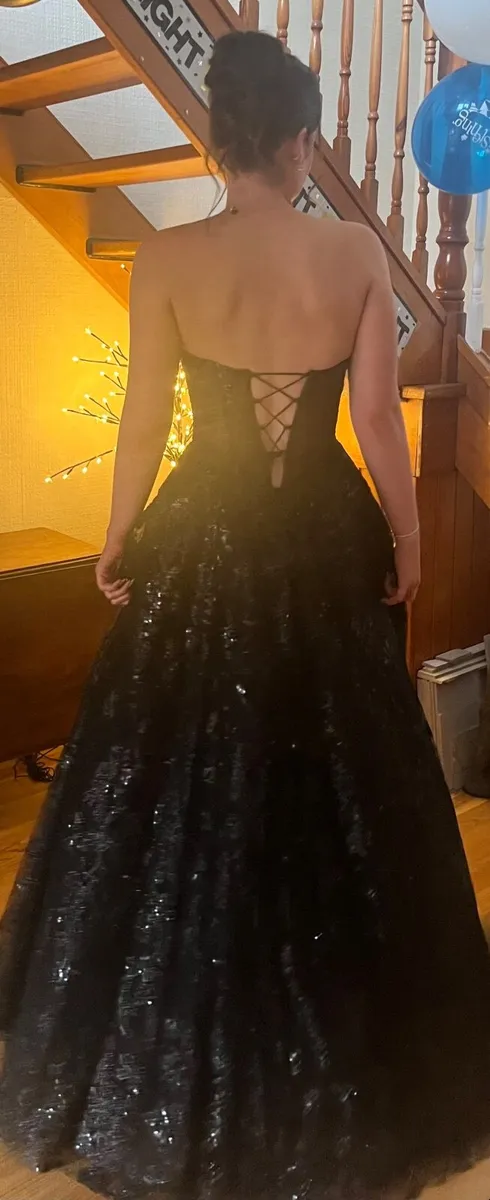 A Black Beaded Debs Dress- worn once. - Image 3