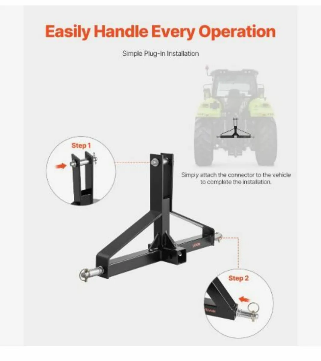 3 Point Trailer Hitch with 2 in Receiver - Image 2