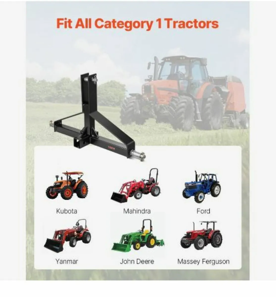 3 Point Trailer Hitch with 2 in Receiver - Image 3