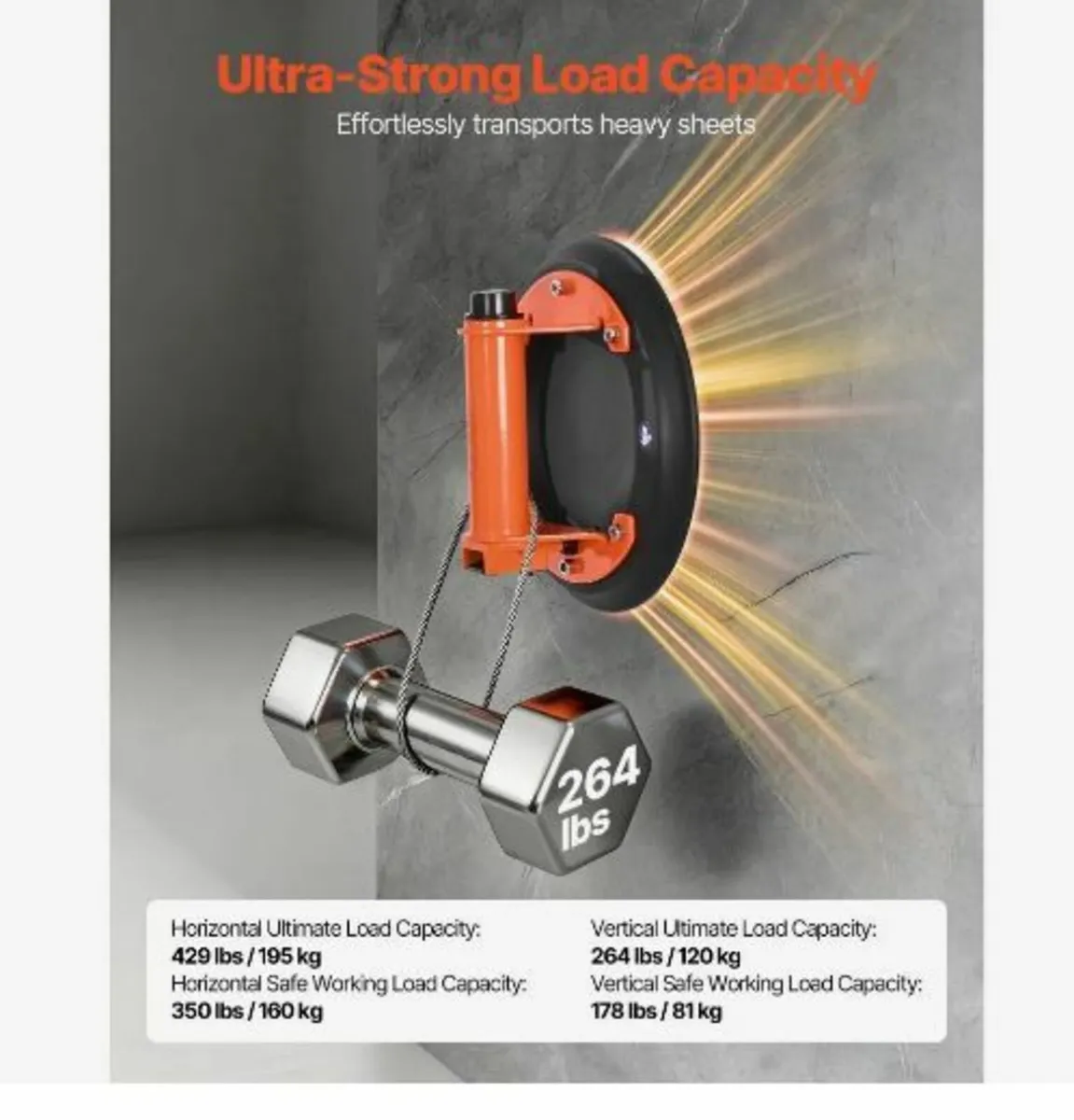 Vacuum Suction Cup, 203 mm Vacuum Glass Lifter - Image 2