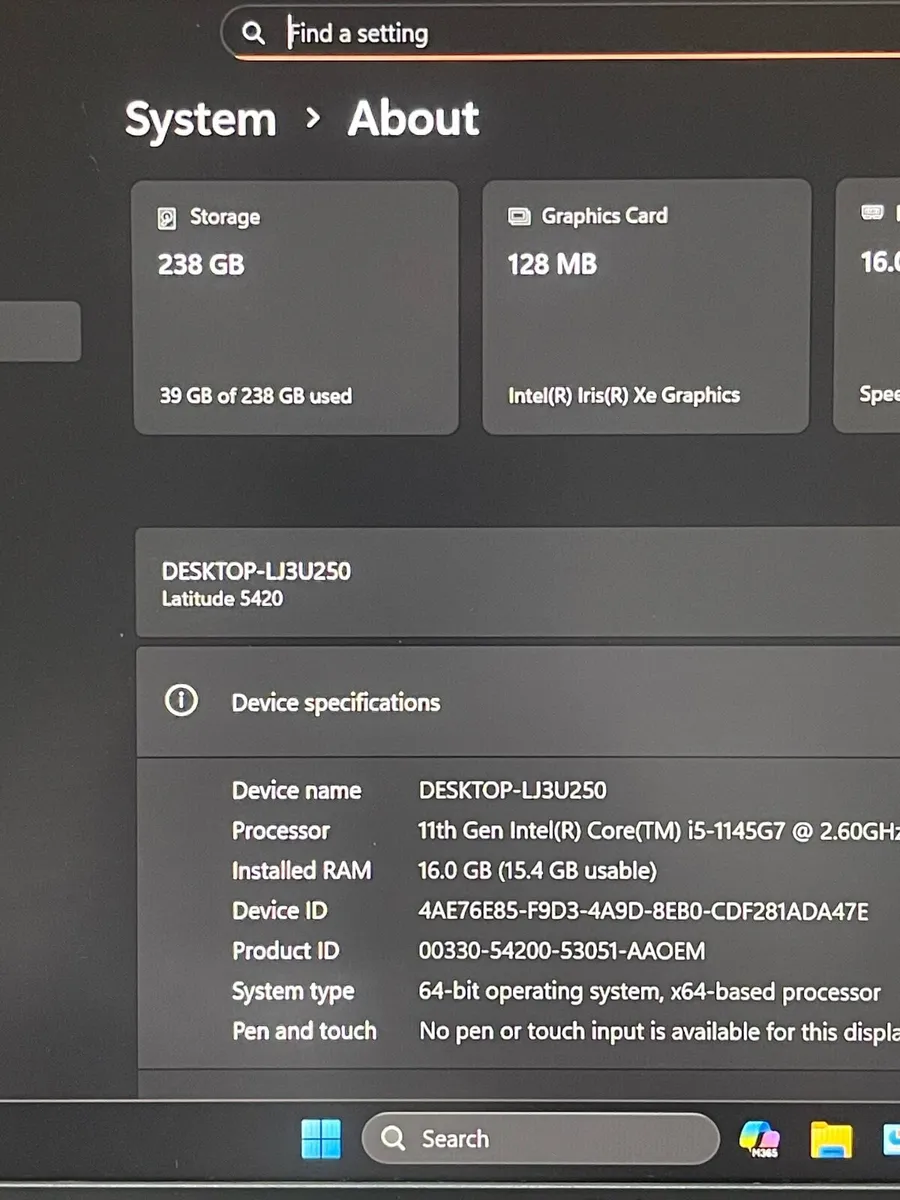 Dell i5 11gen 16-256 Windows 11 pro - Image 3