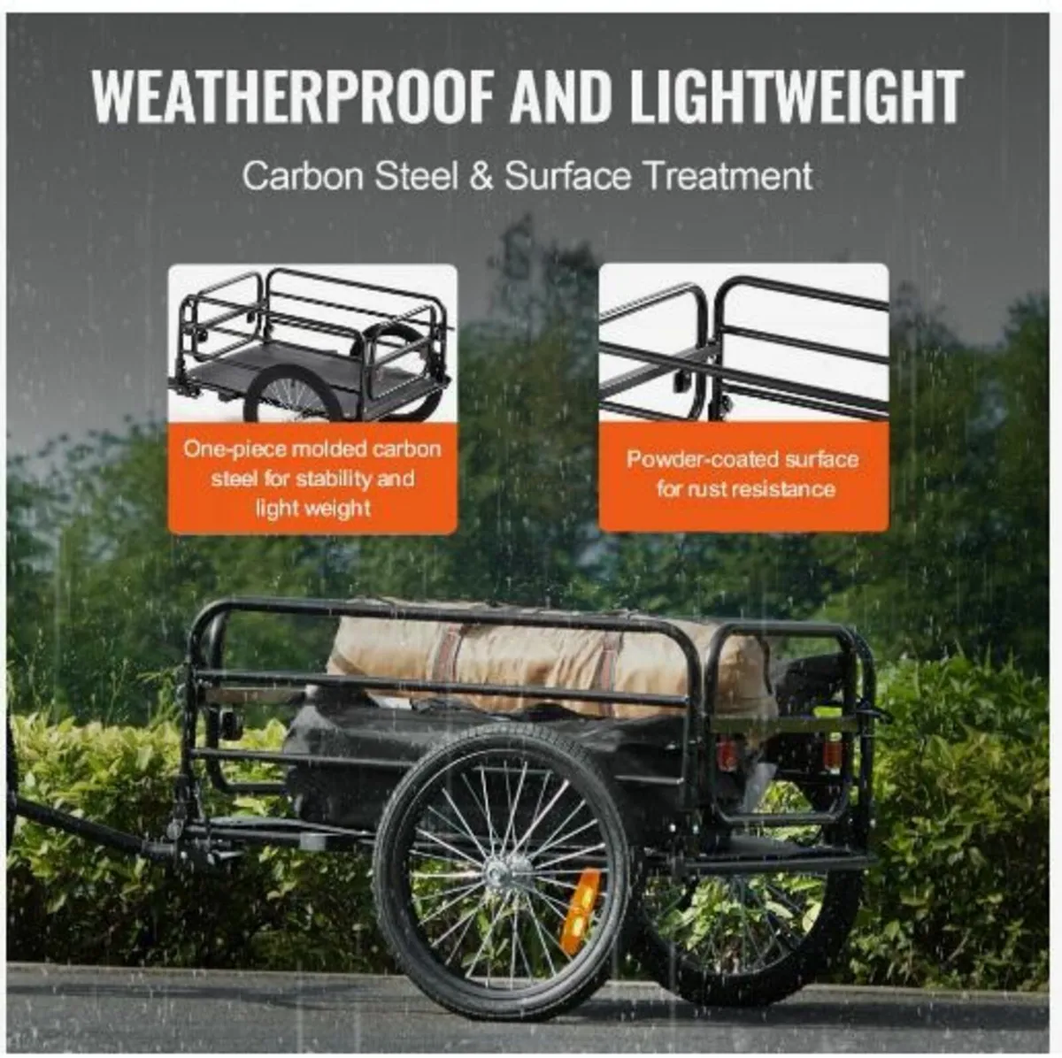 Bike Cargo Trailer, 72.5 kg Load Capacity - Image 3