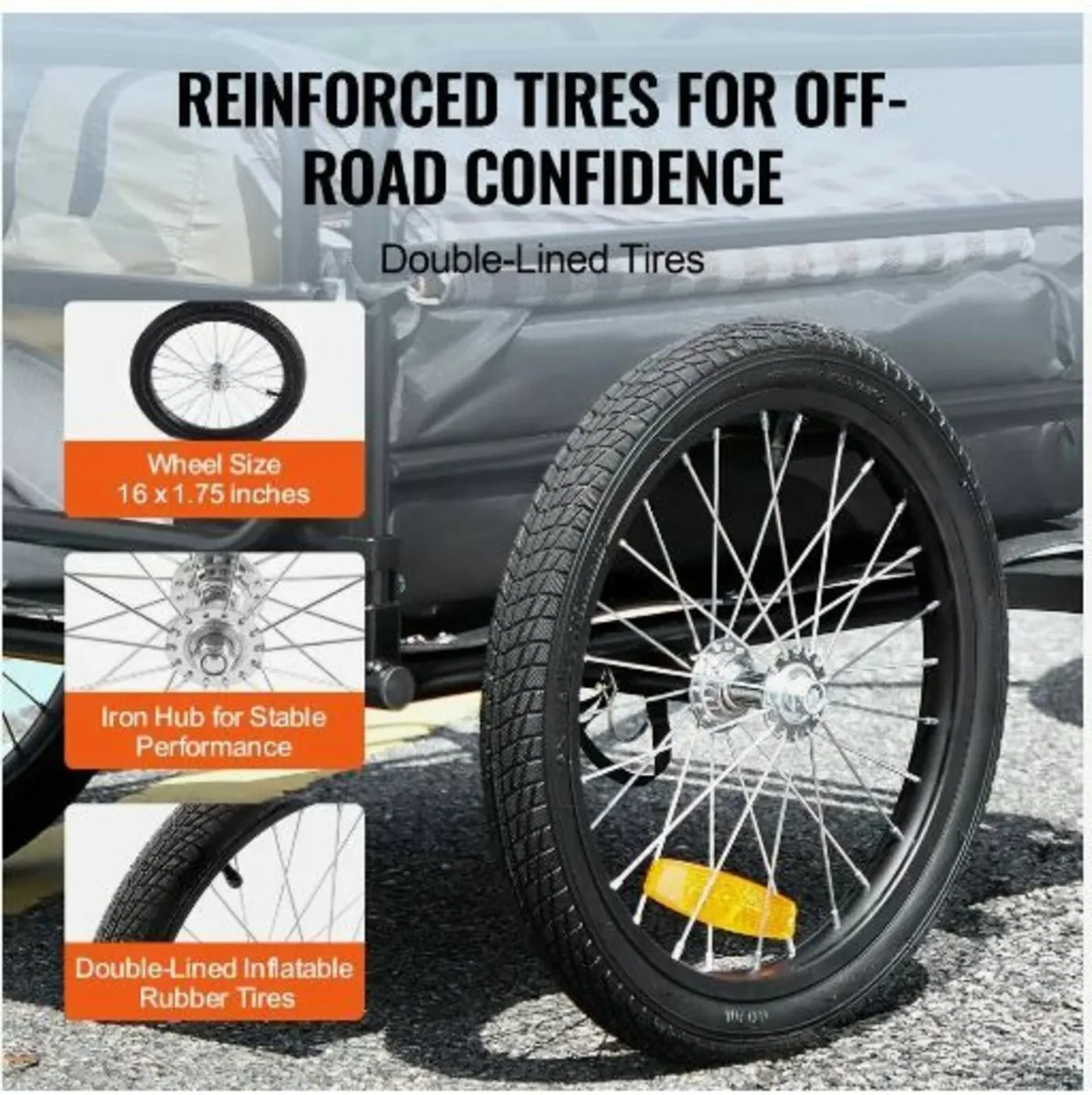 Bike Cargo Trailer, 72.5 kg Load Capacity - Image 4