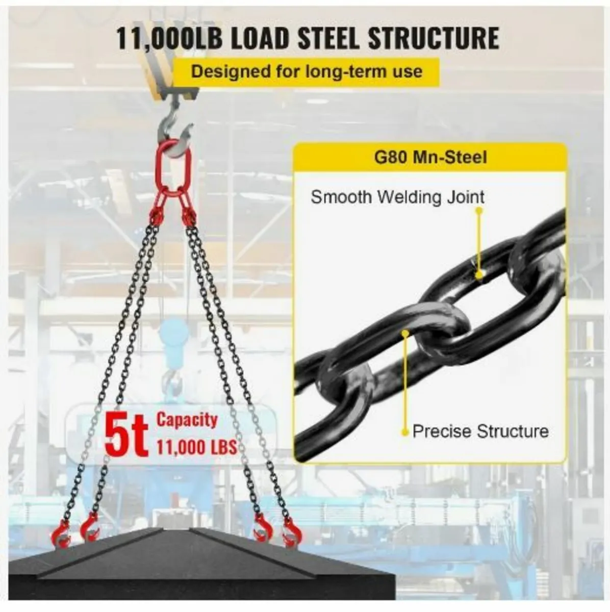 Chain Sling, 5/16 inch x 5 ft Lifting - Image 4