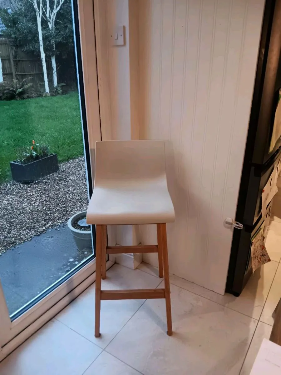 Drift Oak & Cream Bar Stools X 2 - Image 1