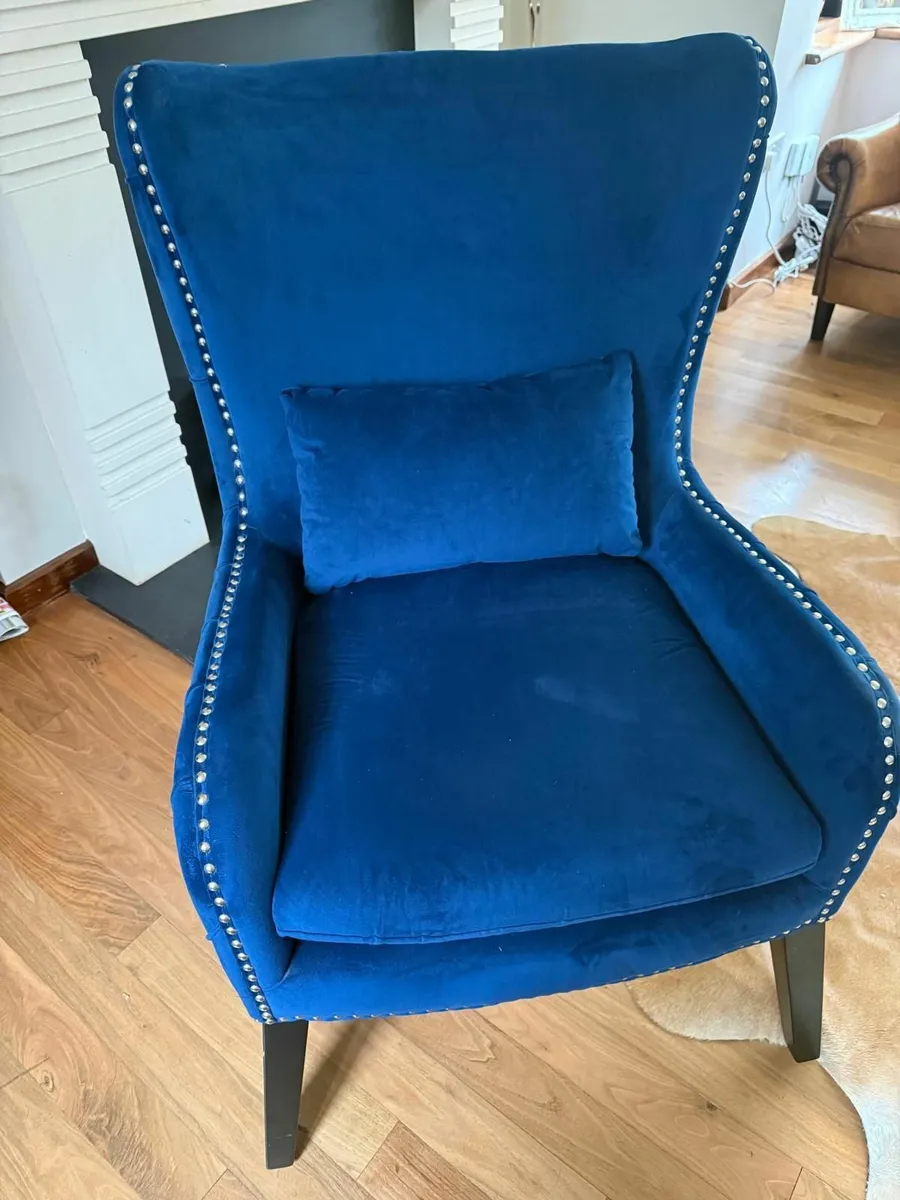 Royal Blue arm chair - quality impressive piece - Image 2
