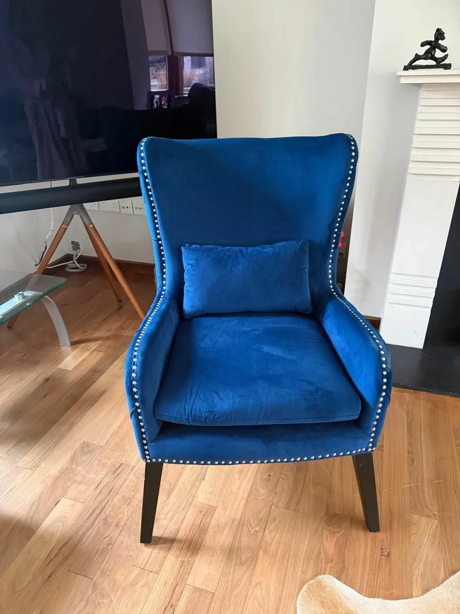 Royal Blue arm chair - quality impressive piece - Image 1