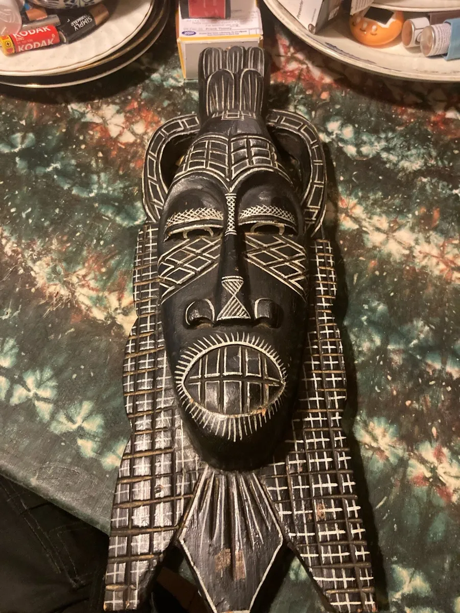Hand made wooden mask free postage - Image 1