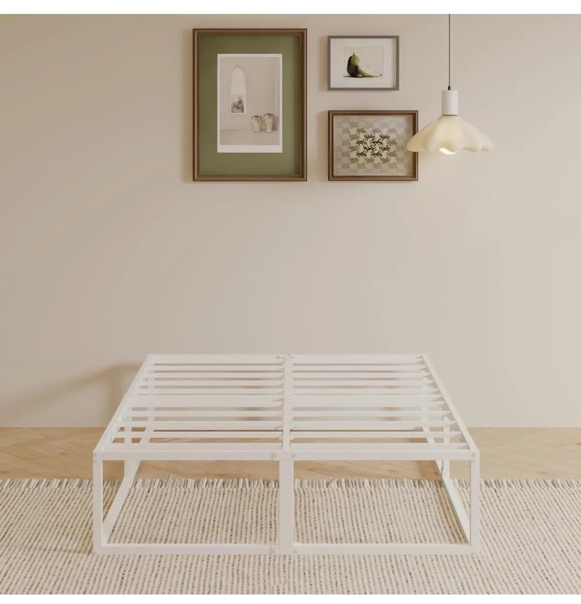 King Size Bed Frame 36cm High with Steel Slats Sup - Image 3