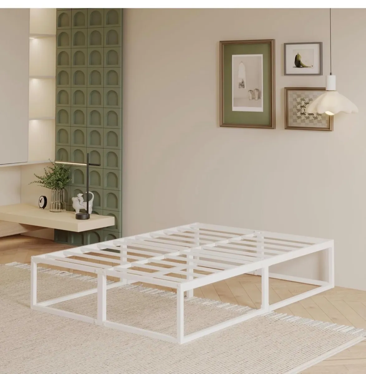 King Size Bed Frame 36cm High with Steel Slats Sup - Image 4