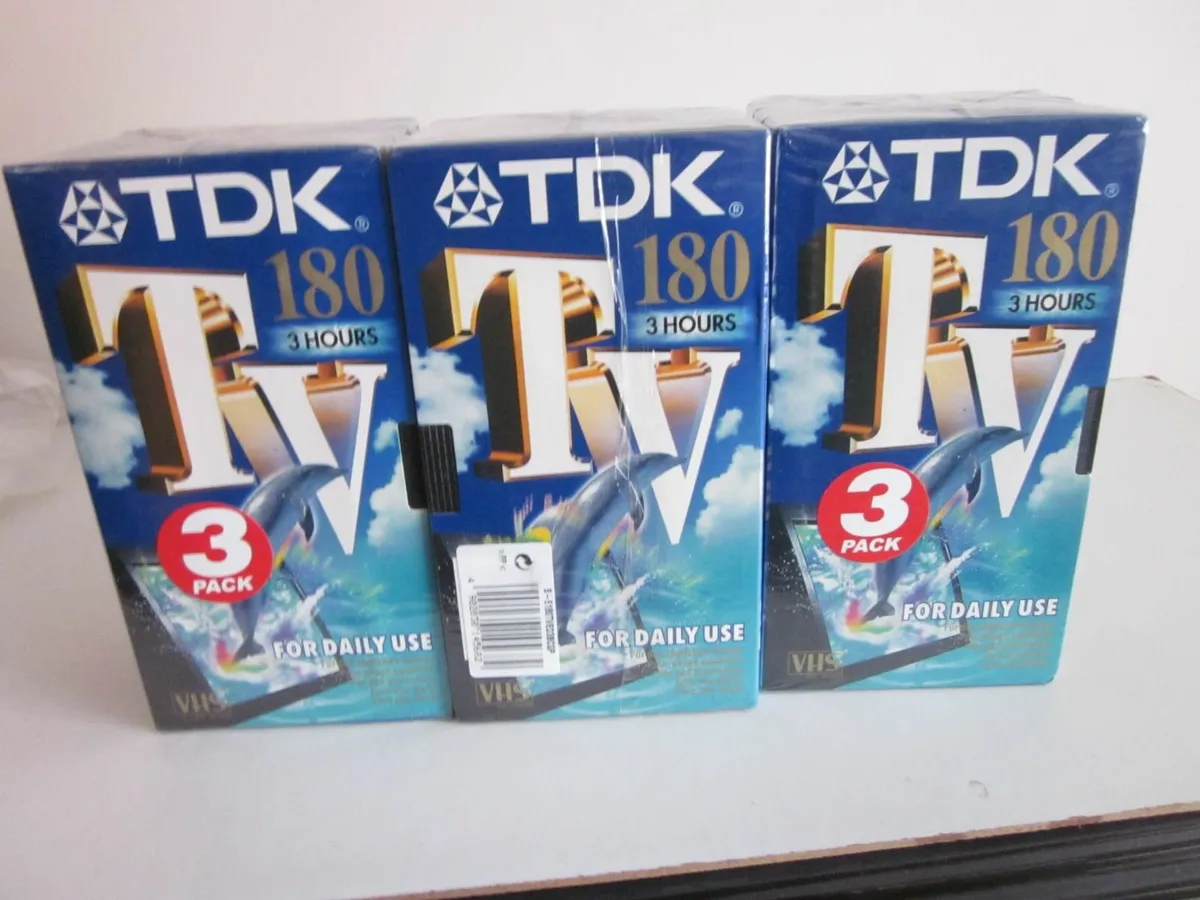 9 x TDK TV180 blank vhs video cassette tapes new - Image 1