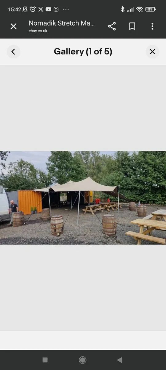 Nomadik Stretch Tent 15m x 10.5m with poles & rope - Image 1