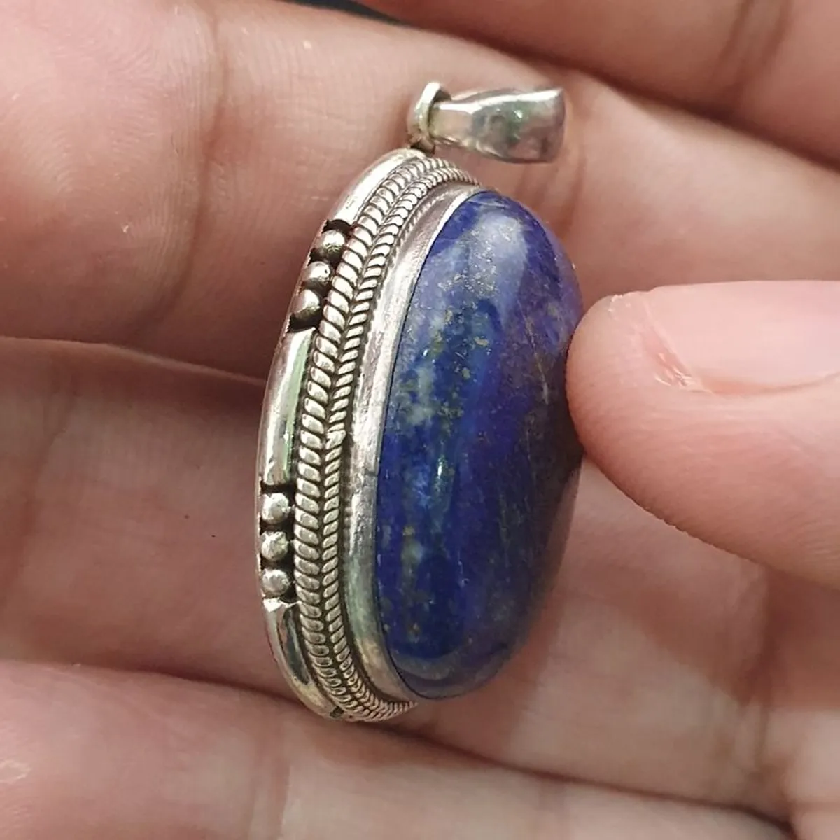 Vintage LapisLazuli 925 Sterling sliver Pendant - Image 3