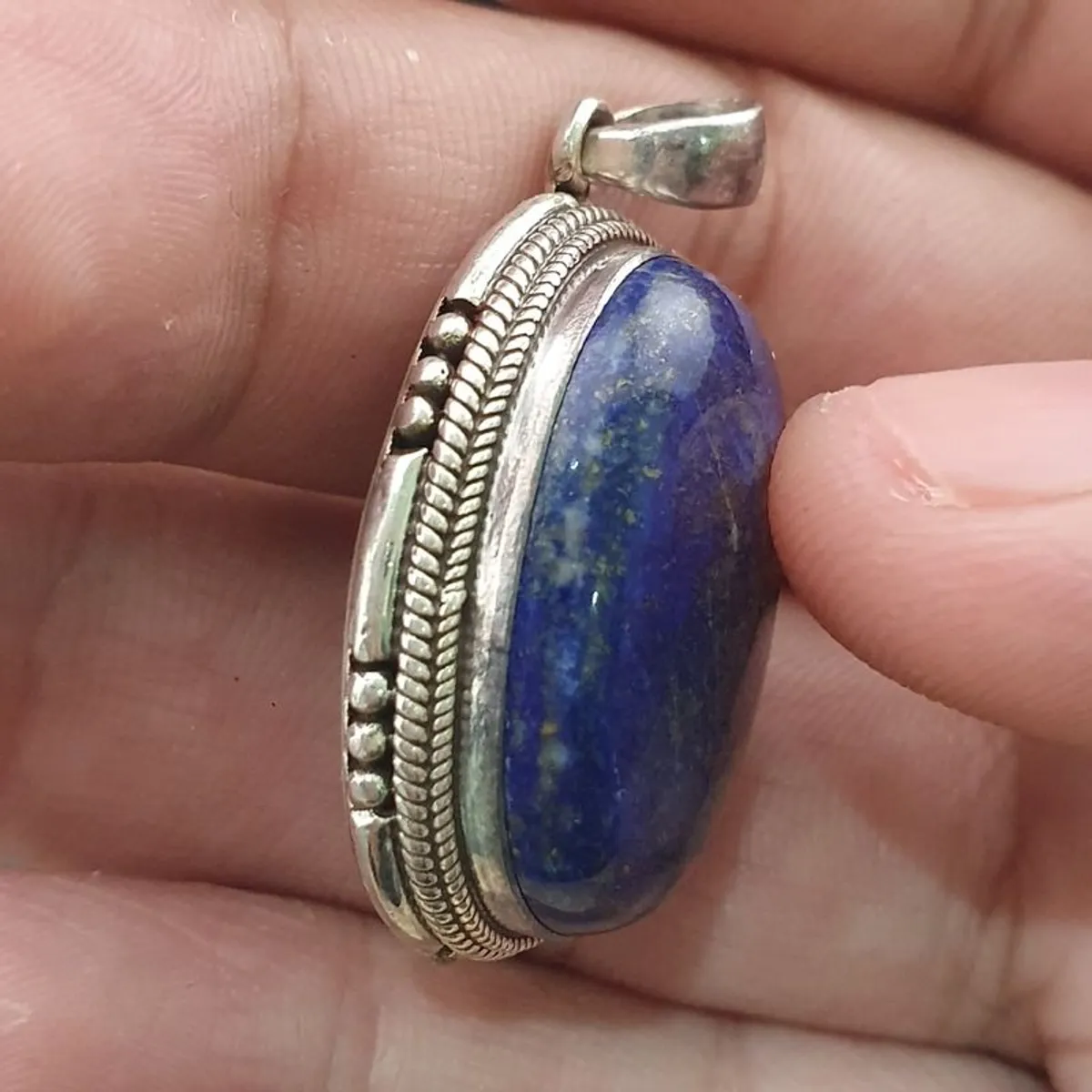 Vintage LapisLazuli 925 Sterling sliver Pendant - Image 4